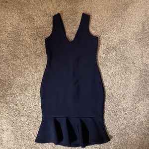 Navy Mini Ruffle Dress